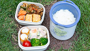 スカッシュ選手のシニア英美里（えみり）さんのお弁当の写真