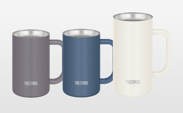 モダンで落ち着いたマットカラー3色が新登場『真空断熱ジョッキ（JDK‐602C/722C）』2月21日新発売