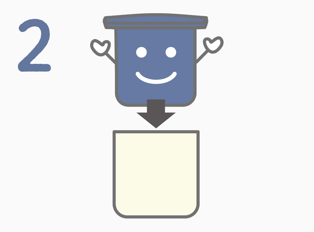 ごはん容器を保温ケースにセット