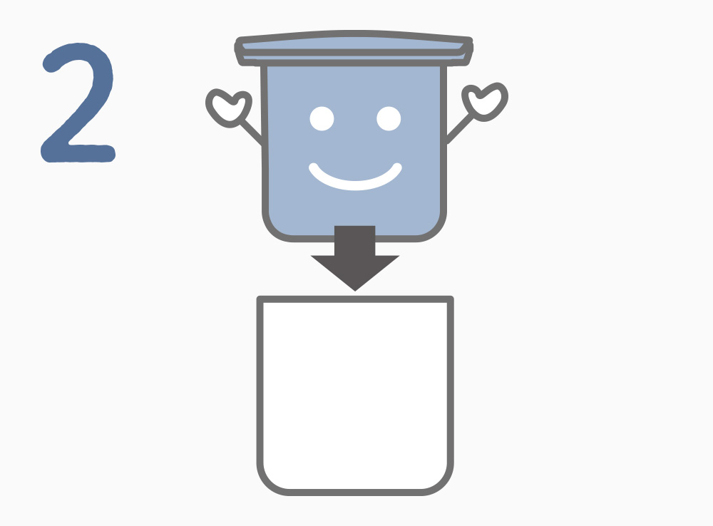 ごはん容器を保温ケースにセット