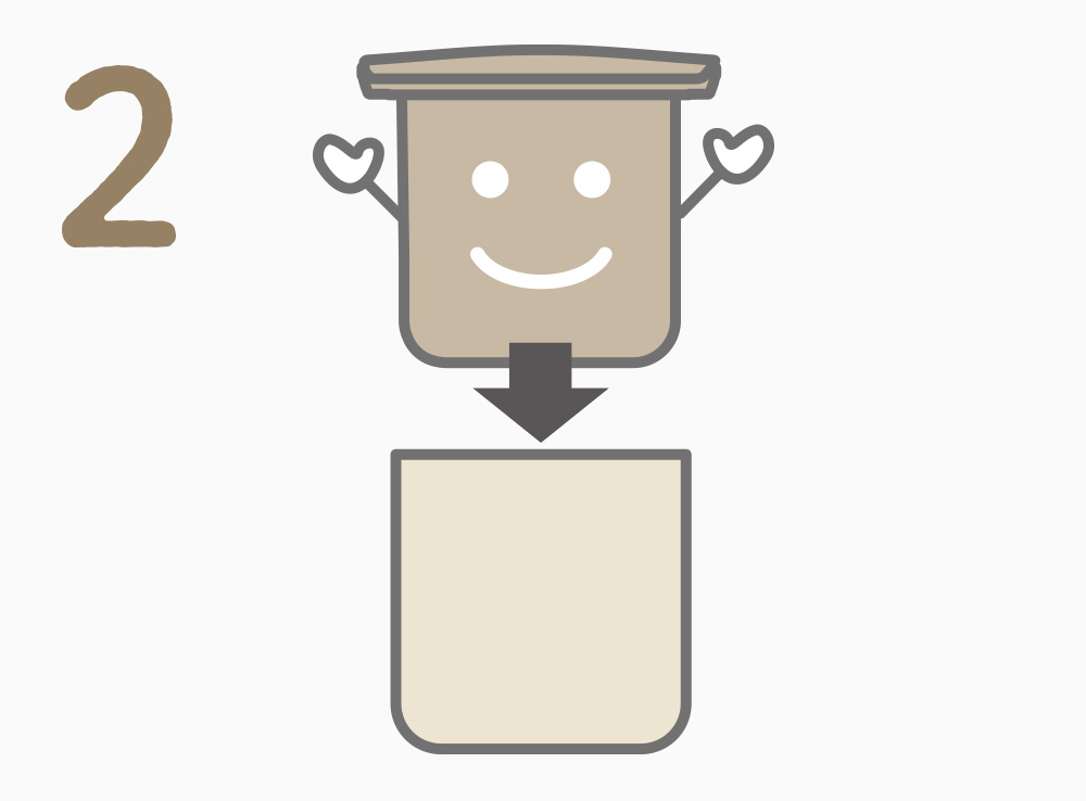 ごはん容器を保温ケースにセット