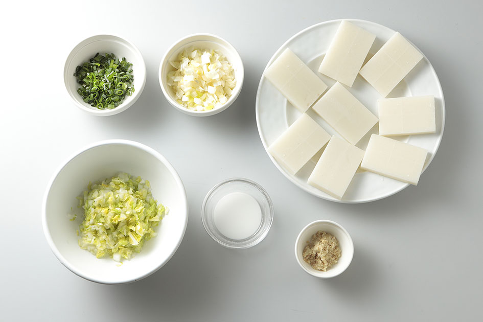 包まない餅餃子の材料の写真