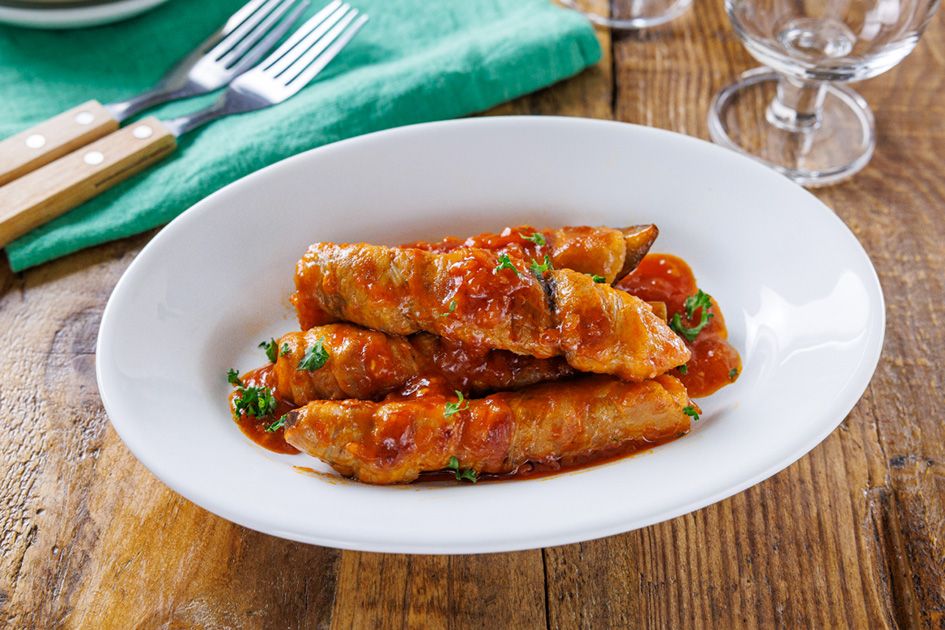 肉巻きなすのポークチャップ風