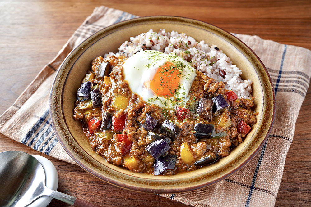 なすとひき肉のキーマカレー