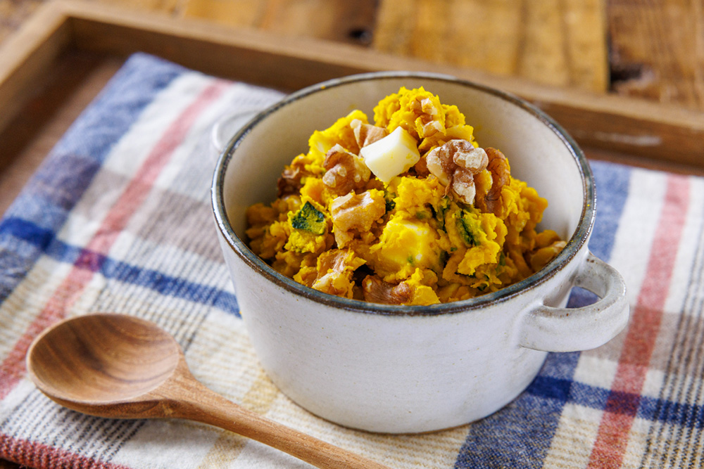 チーズとくるみのデリ風かぼちゃサラダ