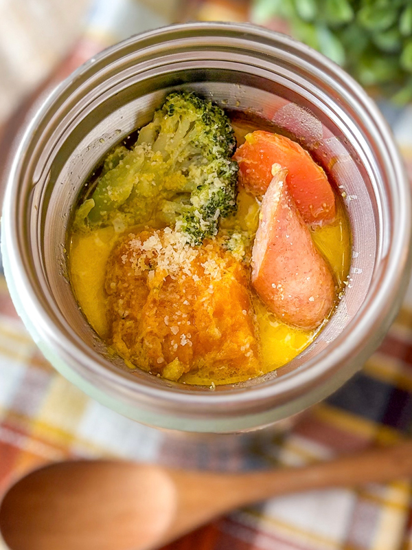 にんじんとかぼちゃのチーズクリームスープ