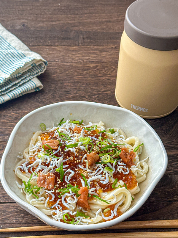 包丁まな板不要！梅しらすジュレうどん