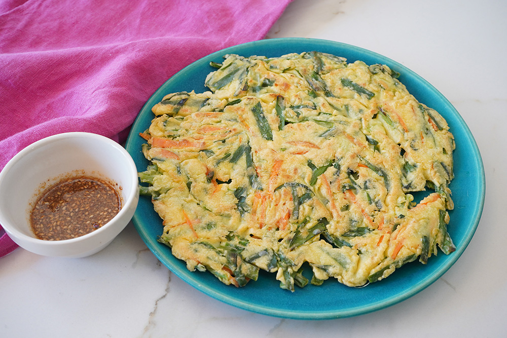 ニラチヂミ盛り付け