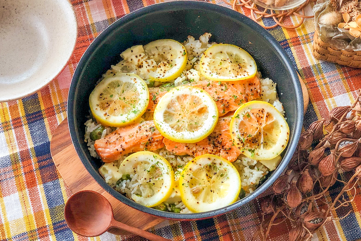 サーモンのレモンバターライス