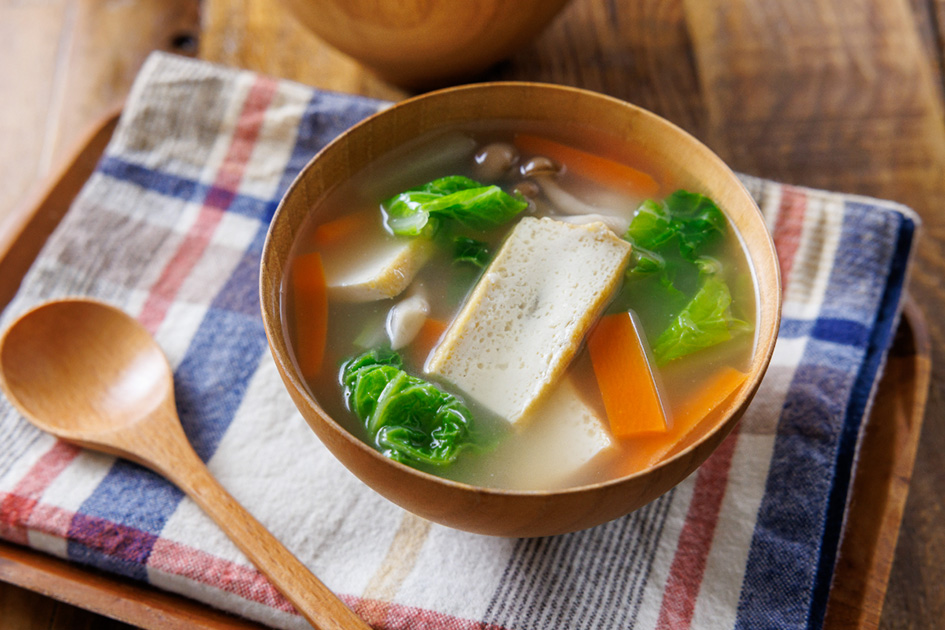 具沢山で栄養満点！白だしの和風とろみスープ
