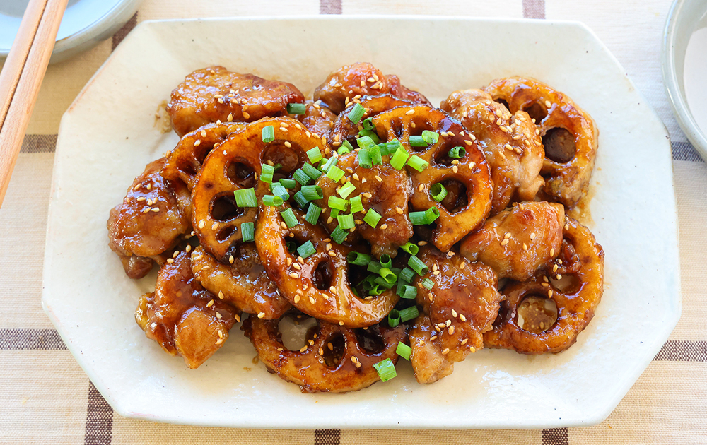 鶏れんこんの甘酢炒め