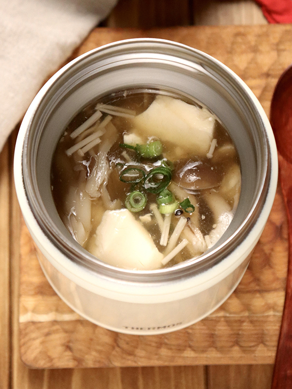 きのこと豆腐の和風とろみスープ