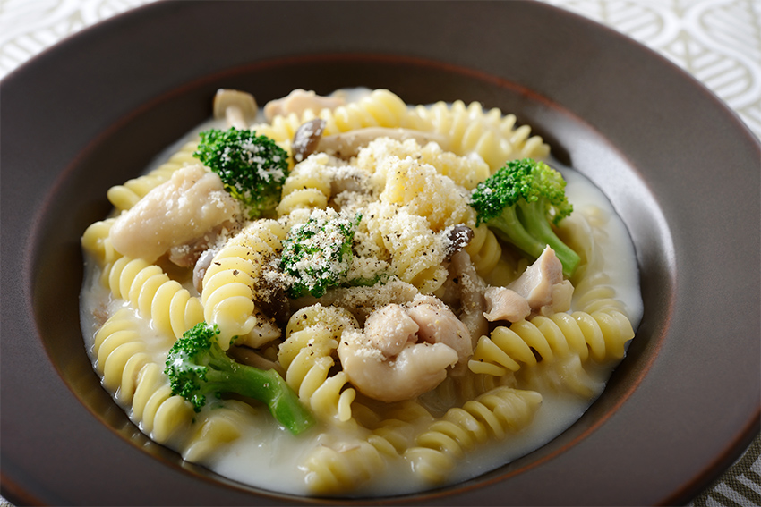 ショートパスタのクリーム煮