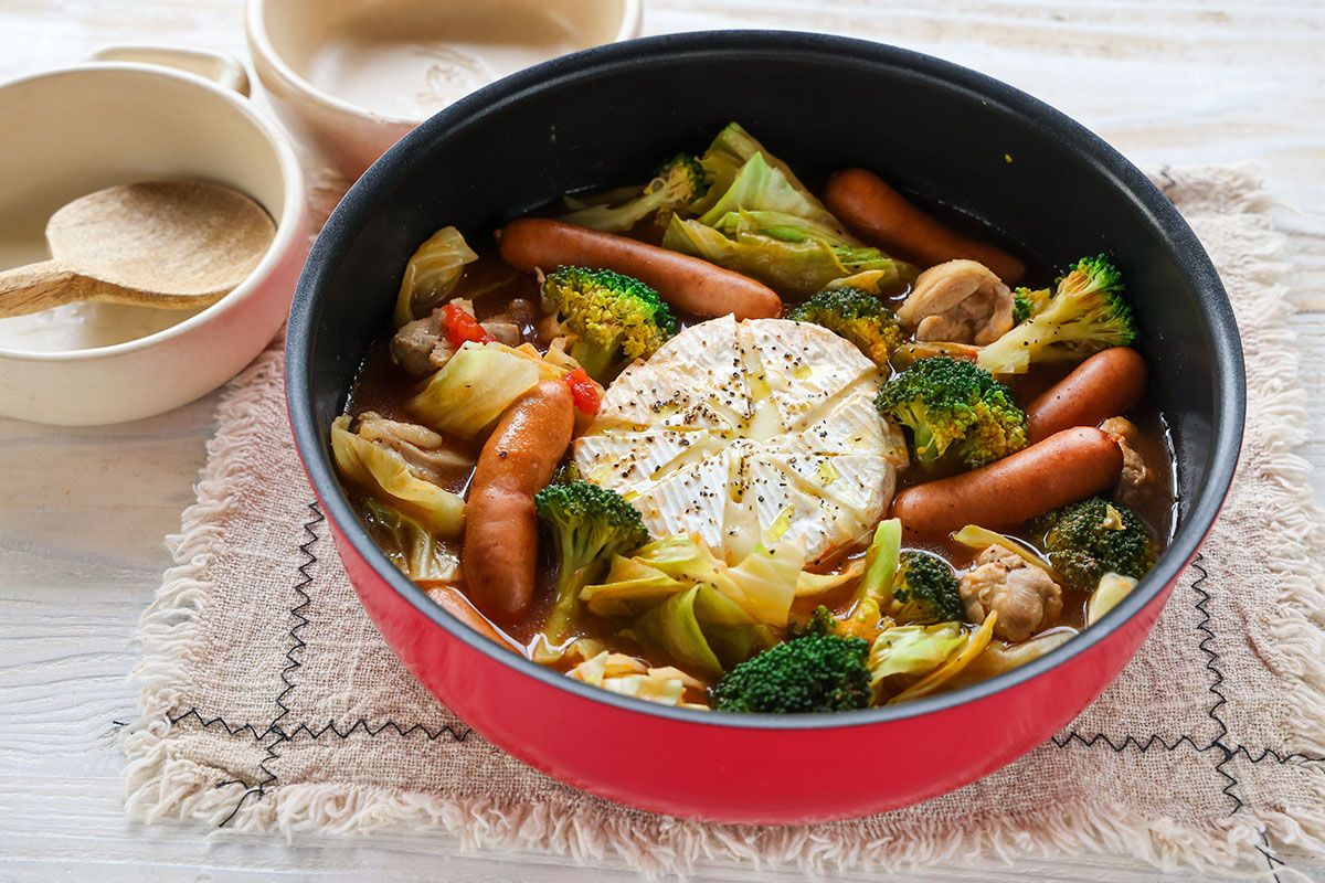 カマンベールチーズ鍋の出来上がり写真