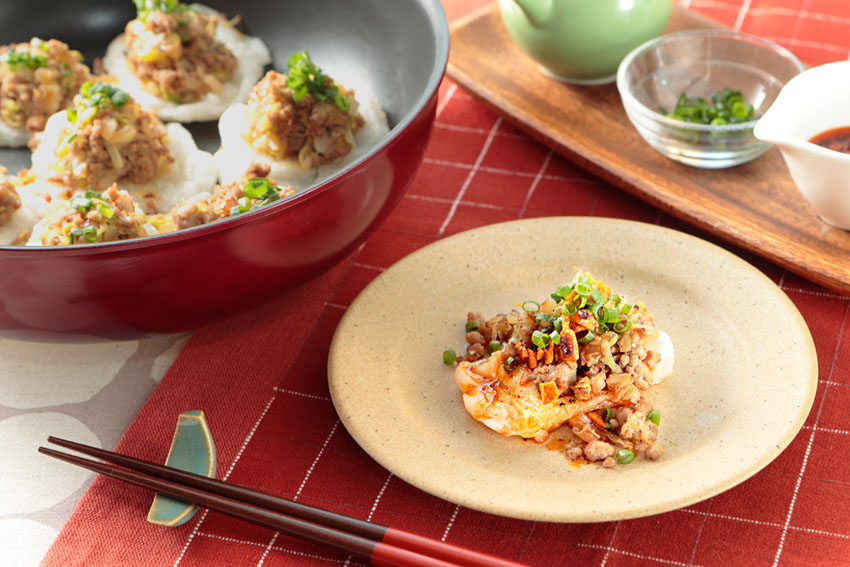 包まない餅餃子の盛り付け写真