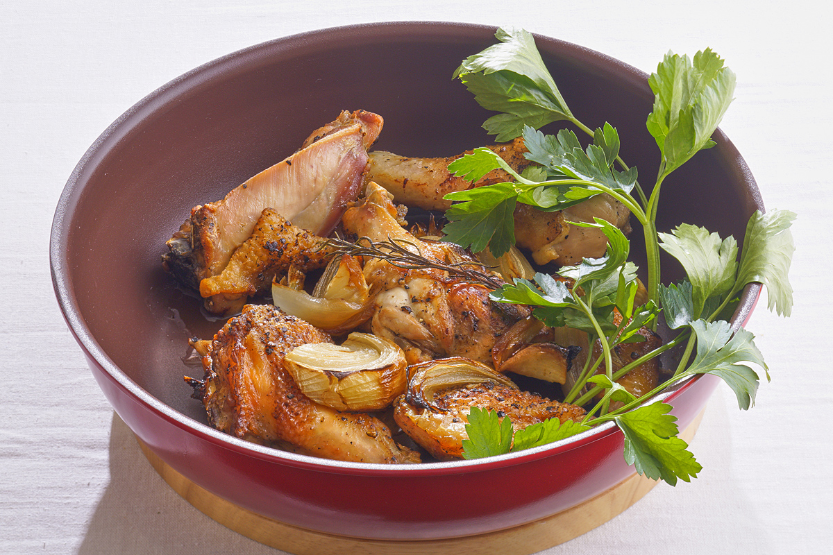 鶏と新玉ねぎのオーブン焼きの出来上がり写真