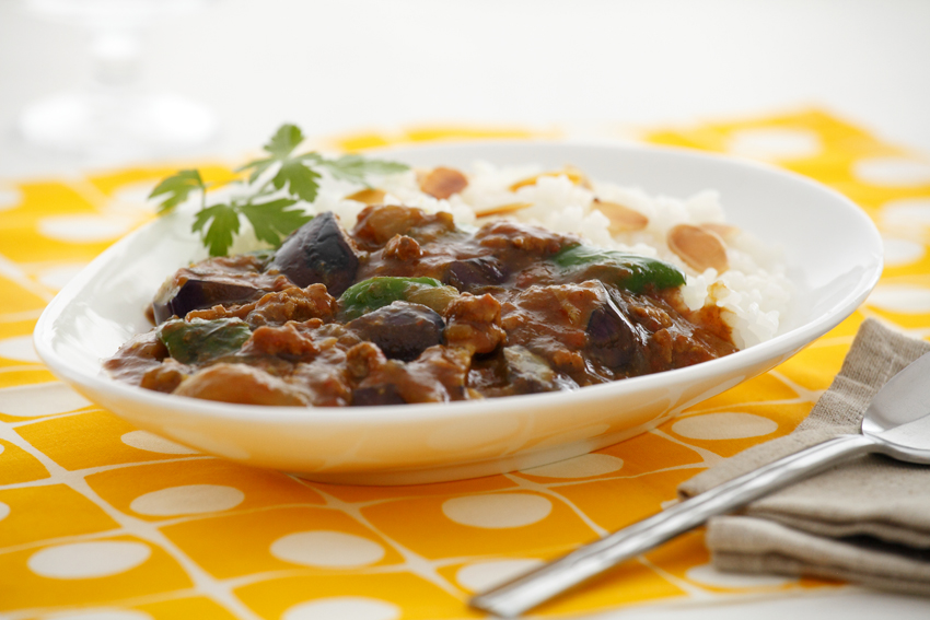 なすと挽肉のトマトカレー