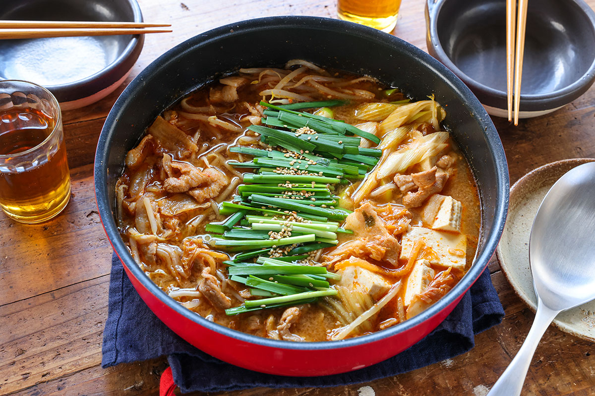 まろやかキムチ鍋の出来上がり写真