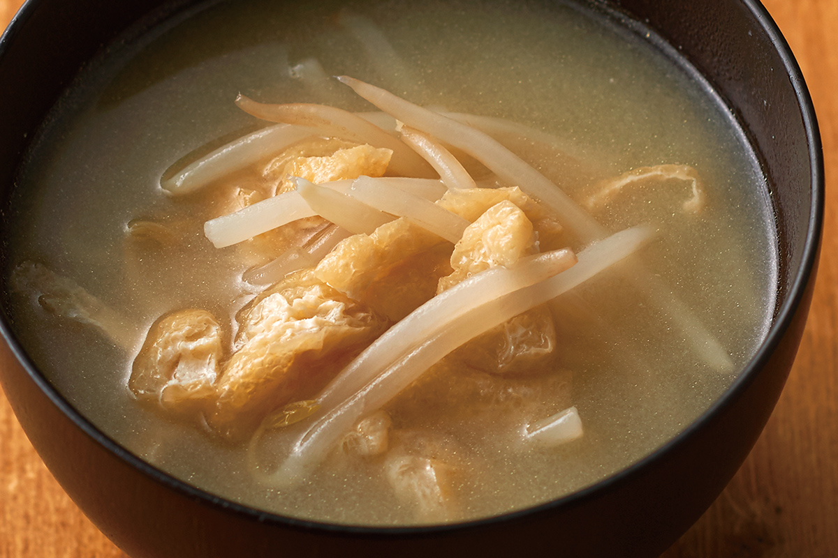 もやしと油揚げのみそ汁