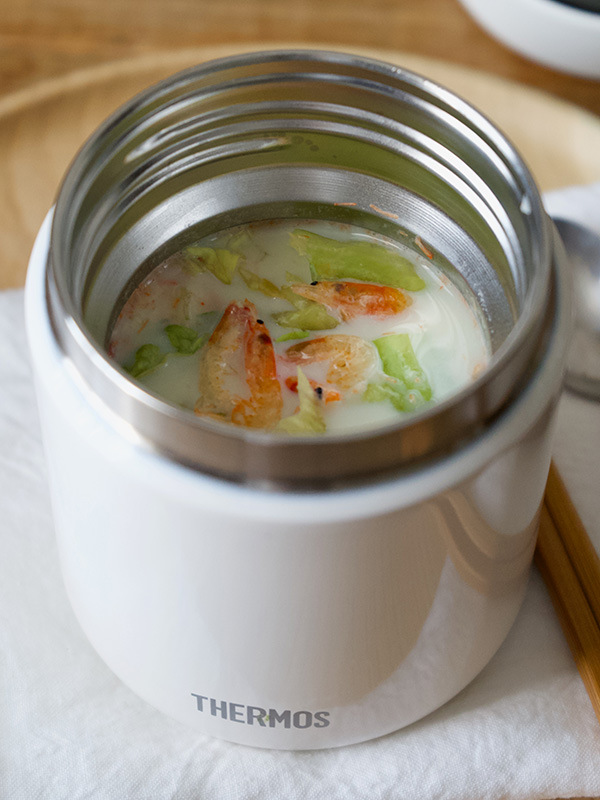 桜海老とちぎりレタスの豆乳スープ | スープジャーレシピ | レシピ