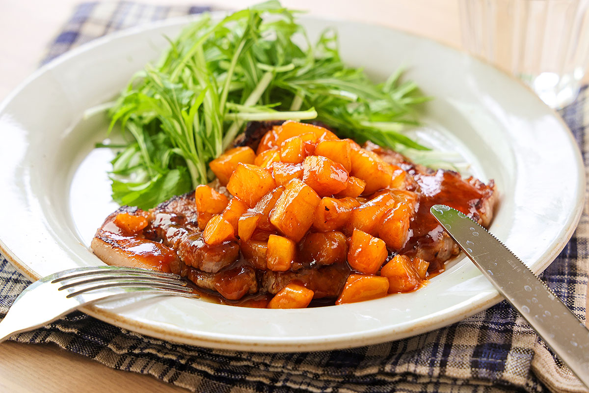 ポークソテーのパイナップルソース フライパンレシピ レシピ サーモス 魔法びんのパイオニア