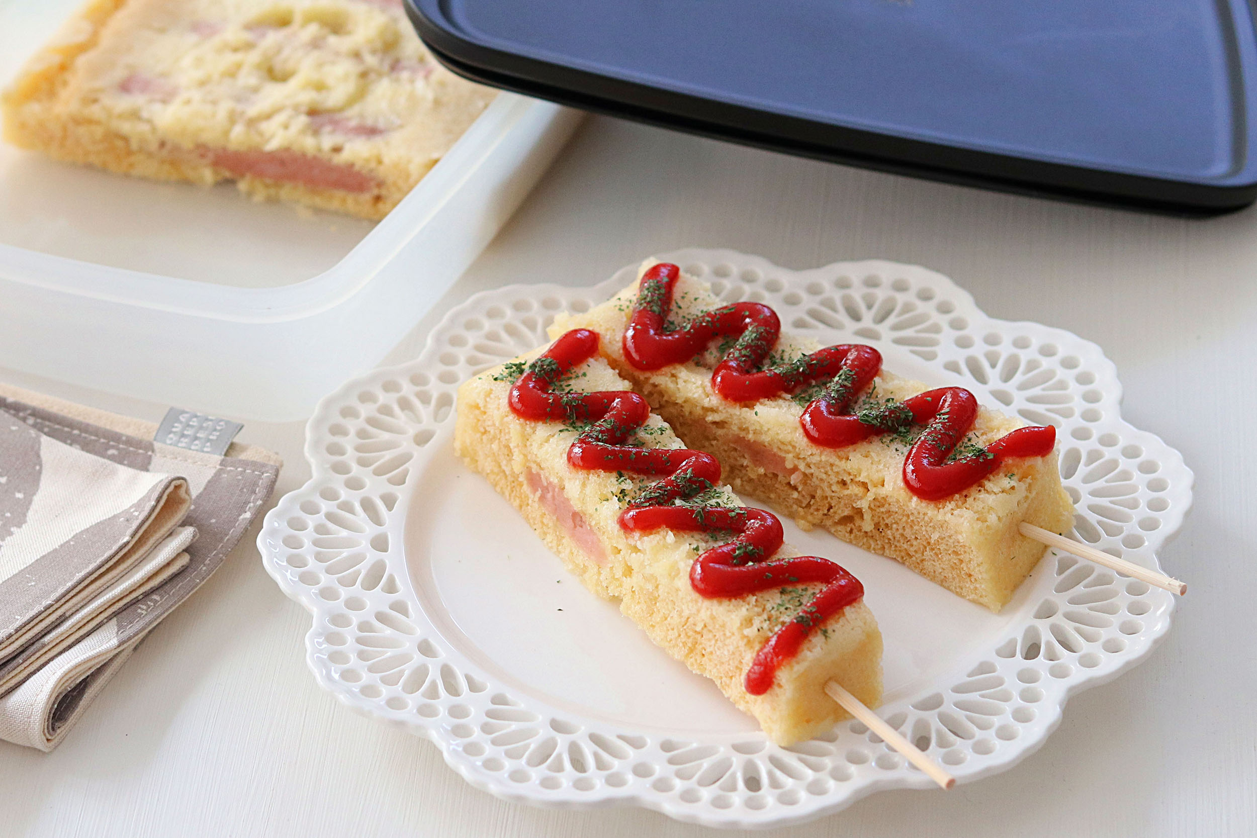 レンジで作る油不使用のヘルシーアメリカンドッグ | Myフードコンテナ