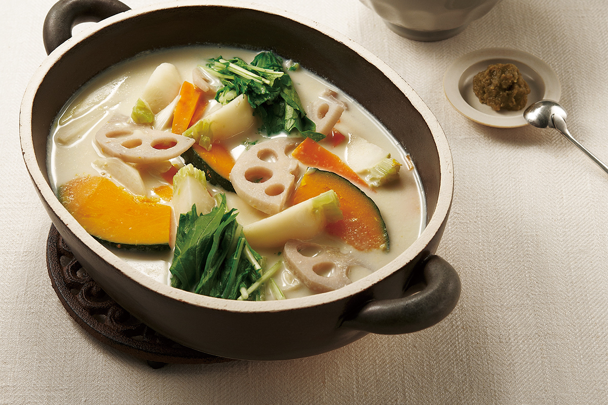 豆乳ベジ鍋 シャトルシェフレシピ レシピ サーモス 魔法びんのパイオニア