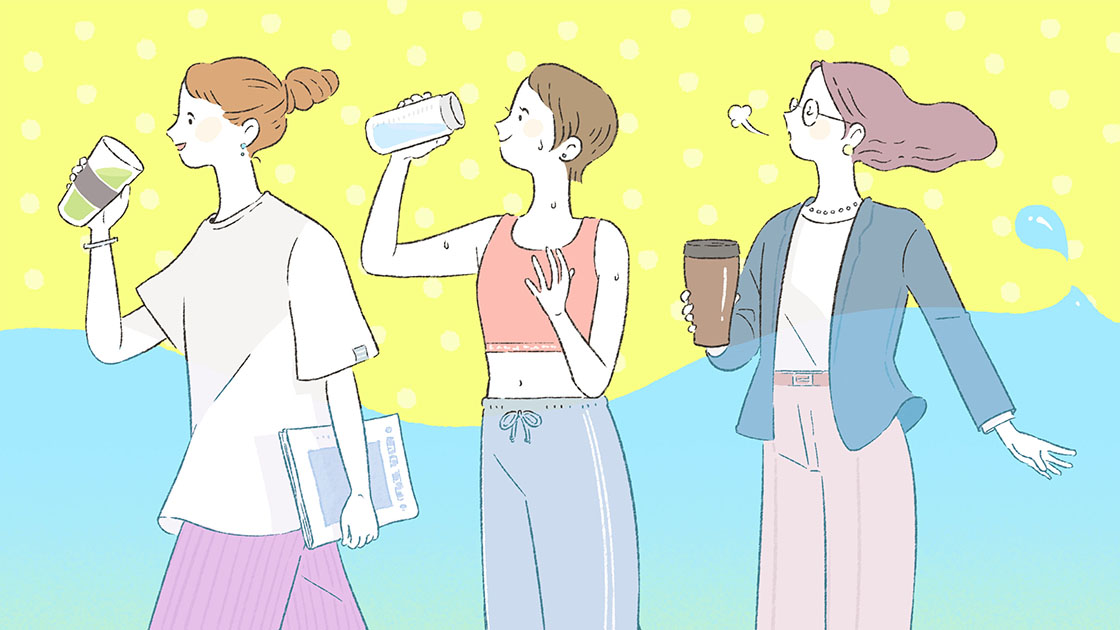 水分の補給のイラスト画像